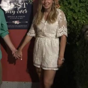 Ladies Cream and Lace Romper - Worn Once!